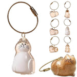 HASTHIP® DIY Cat Fur Keepsake Charm, Cute Cartoon Clear Fur Memory Capsule Cat-Shaped