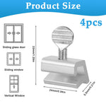 HASTHIP Sliding Door Lock for Windows and Doors with Keyed Adjustment 4Pcs Silver | Aluminum Stopper Fits 5.5mm Clearance