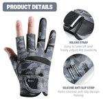 HASTHIP® Fishing Gloves UPF 50+ Sun Protection Breathable Ice Silk Outdoor Gloves with Open Finger Design Anti-Slip Grip Lightweight Sport for Kayaking,Angling,Boating Hiking