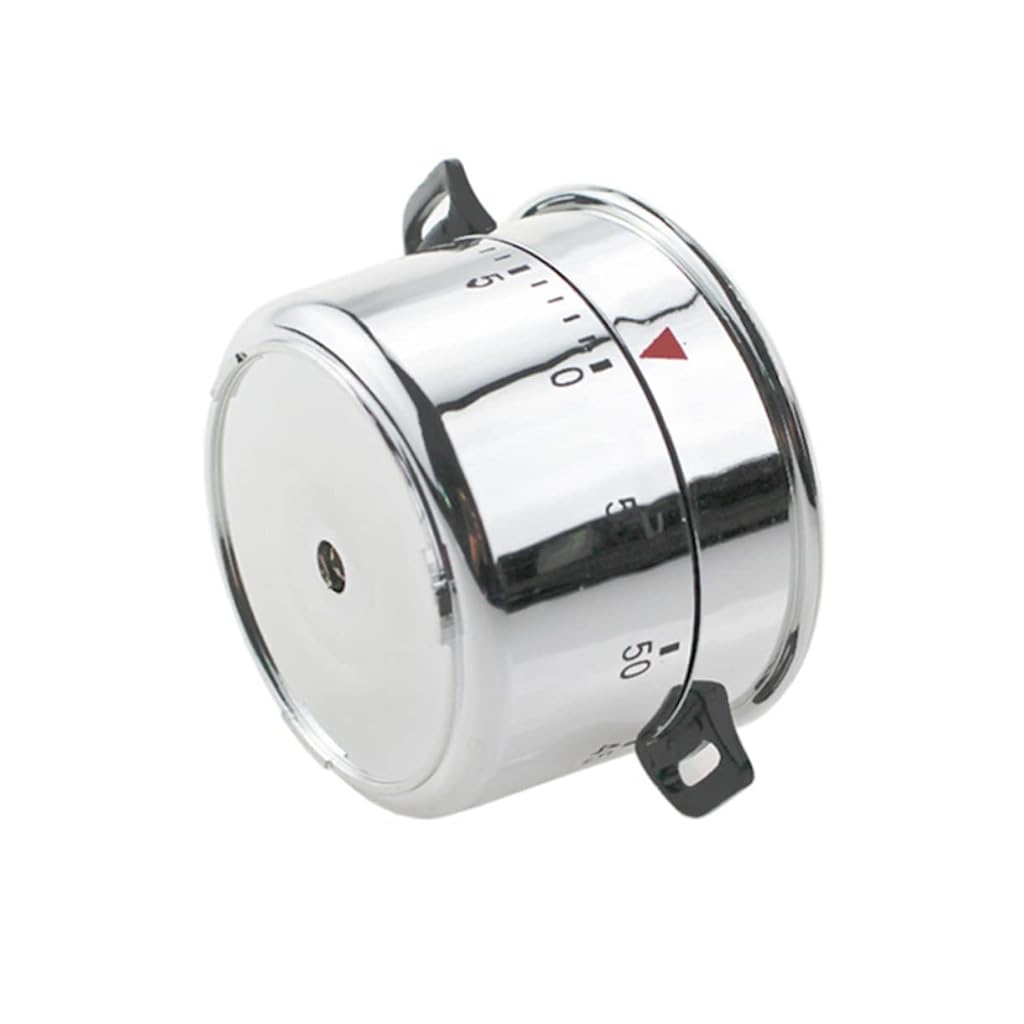 HASTHIP® Timer - Mechanical Timer for Baking Cute Kitchen Alarm Countdown Timers Unique Pressure Cooker Shape Practical Reminder for Cooking and Baking Lightweight-Metallic