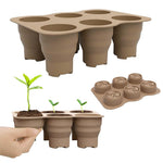 HASTHIP Silicone Seedling Germination Tray for Home Gardening with 6 Cells and Ventilation Holes