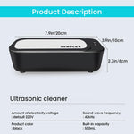 Serplex® Ultrasonic Mini Jewelry Cleaner with 42 kHz Stainless Steel Chamber, Portable Professional Ultrasonic Cleaner for Cleaning Dentures, Jewelry, Aligner, Eyeglasses, Watches, Ring, Black(450ml)