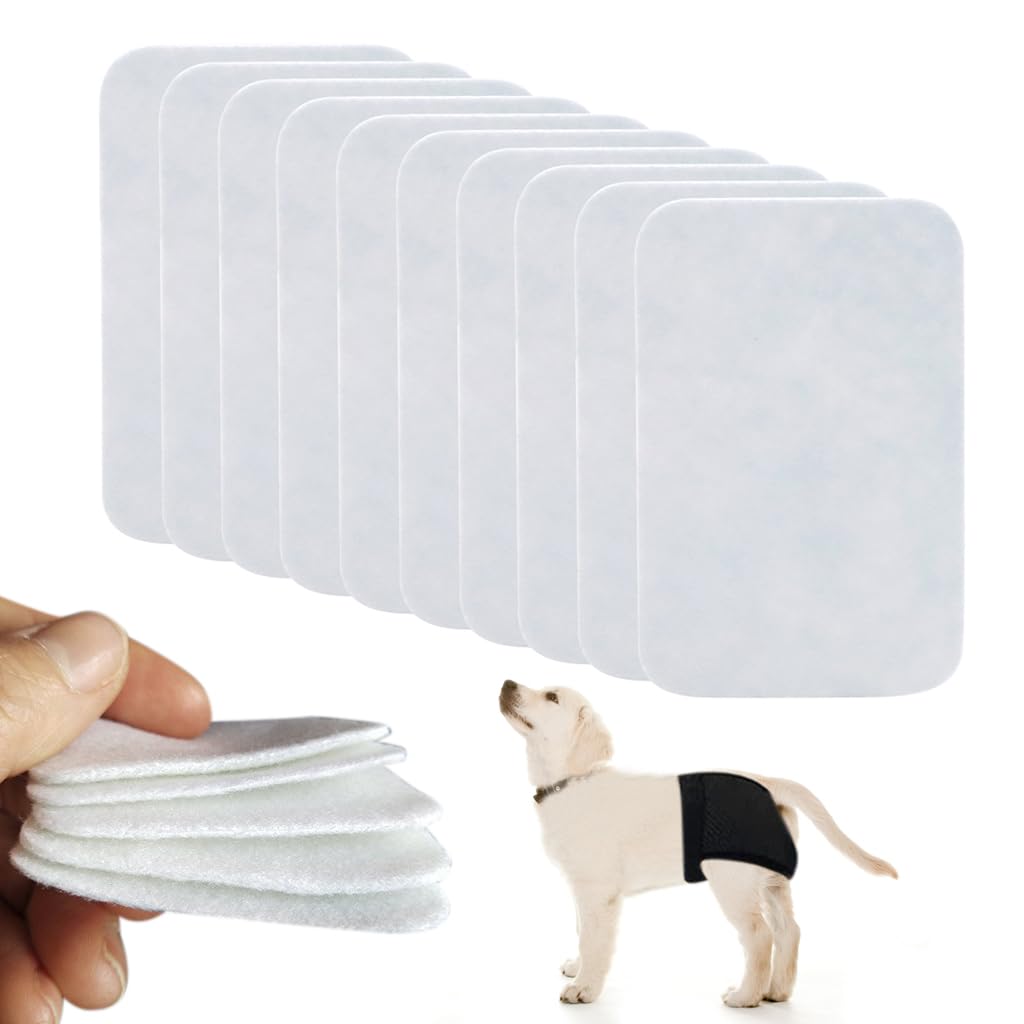 HASTHIP® Almohadillas Absorbentes Reutilizables para Perros Hembra,10 Unidades de Algodón Suave Transpirable,Repuesto para Pañales Tamaño XL 15x13x2cm Labrador Rottweiler Pastor