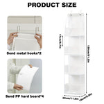 HASTHIP Over The Door Hanging Organizer for Pantry and Closet with 4 Shelves 30x15x130cm | Clear Pockets and Sturdy PP Board Design