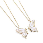 HASTHIP® Collar de Mariposa para Mujeres y Niñas,Collares BFF de Aleación,Colgante Amistad y Amor Estilo Moderno Elegante Regalo Cumpleaños para Amigas Hermanas Novias (Dorado