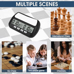 HASTHIP® Digital Chess Clock Timer, Chess Timer for Board Games, Professional Chess Timer with Bonus Delay Count Down Up Function, Batteries Not Included