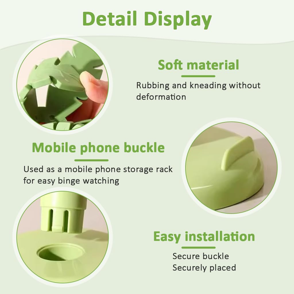 HASTHIP Silicone Tea Coaster Set for Dining Table with Decorative Holder 3pcs | Tropical Leaf Design