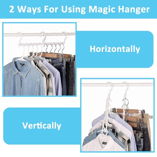HASTHIP® ZIBUYU 5-Hole Space Saving Folding Clothes Hangers, Portable Travel Hangers for Wardrobe, Clothesline, Drying Rack, Set of 5, Multifunctional Closet Organizer