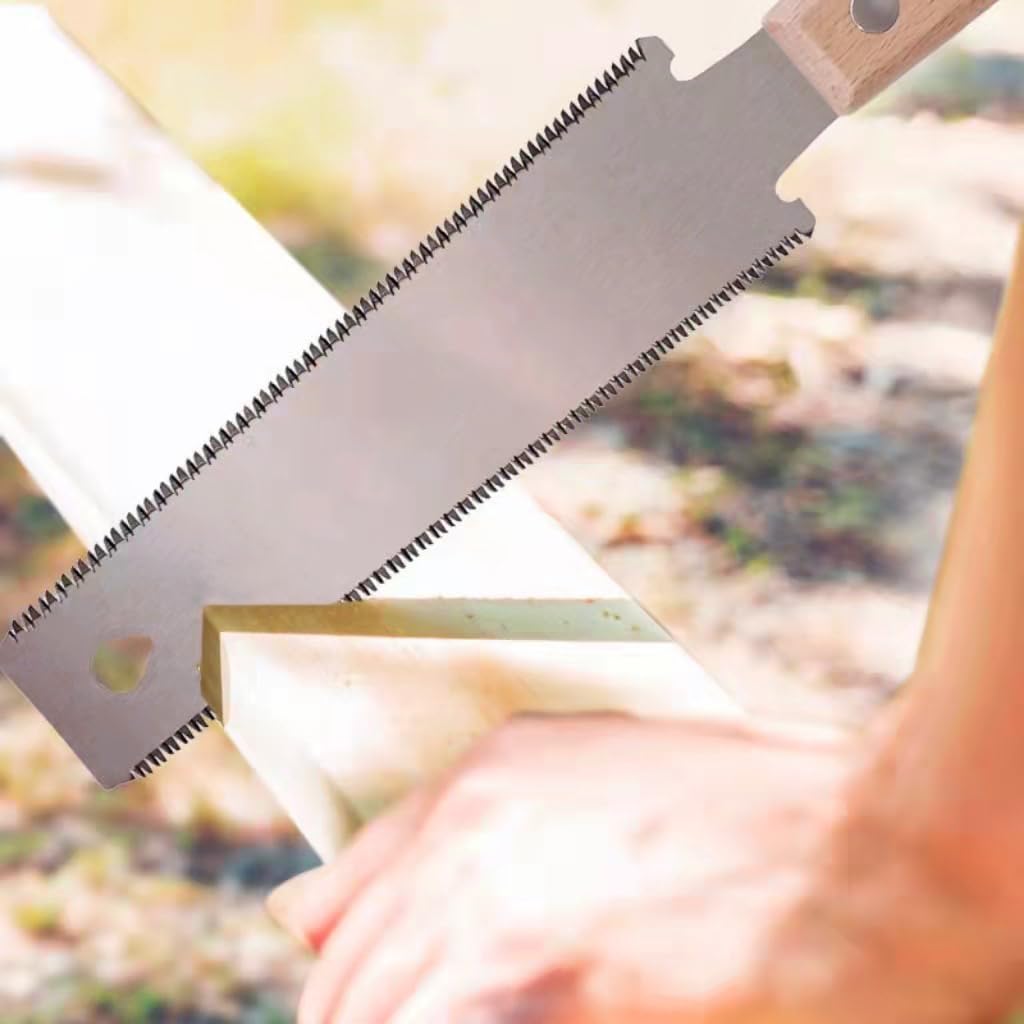 HASTHIP Hand Saw for Woodworking and Gardening with 30cm Dual Side Blade | Smooth Wooden Handle