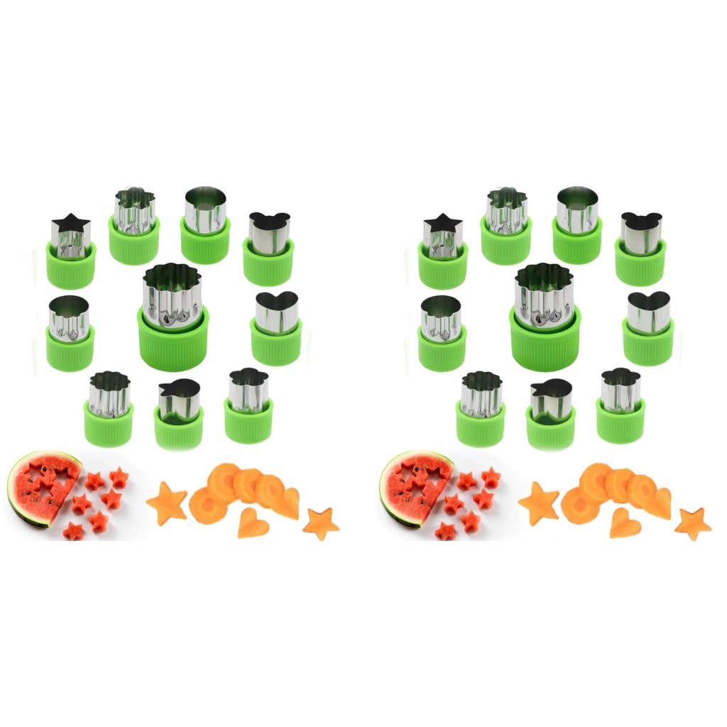 HASTHIP Fruit Vegetable Cookie Cutters Shapes Set for Kids with 20 Stainless Steel Molds
