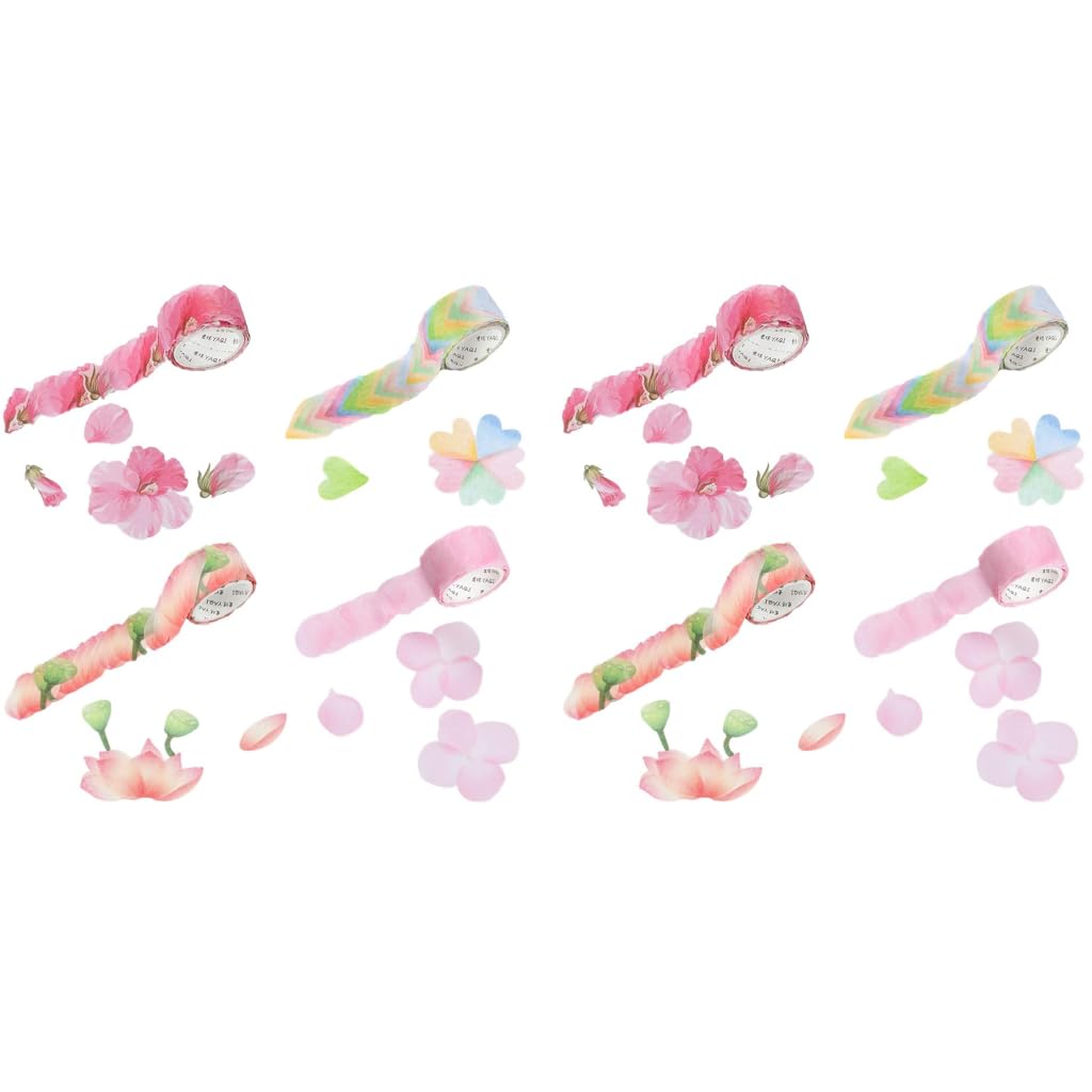 HASTHIP Washi Tape for Scrapbooking and Diary Planner featuring 4 Rolls and 200 Petals/Roll