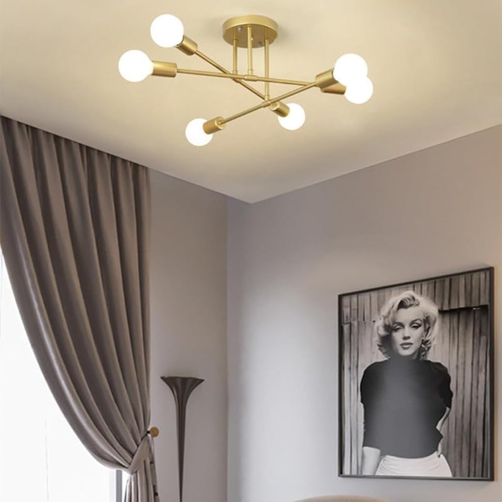 HASTHIP 6-Light Modern Metal Flush Mount Ceiling Light, E27