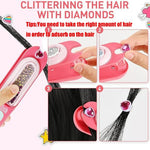 HASTHIP® Gem Hair Stapler Kit con 24 Parches Reutilizables para Cabello de Niñas y Adolescentes,Herramienta de Estilo Seguro para Peinados con Brillo,Accesorios Fiestas y Regalos