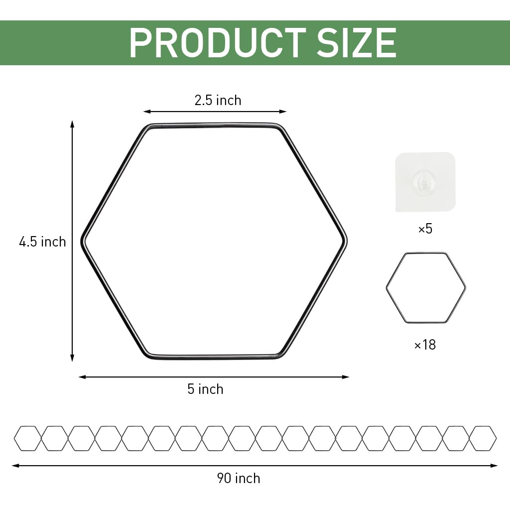 HASTHIP Garden Chain Trellis for Climbing Plants featuring 36PCS 228cm Hexagon Metal Design | Indoor Outdoor Vine Support