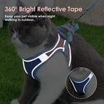 HASTHIP® Cat Harness with Leash (1.5m) | Escape-Proof Cat Belt with Safety Buckle & Double Rings Buckle Adjustable Reflective Breathable Cat Vest Strap for Small Cats (Recommended weight 3kg)
