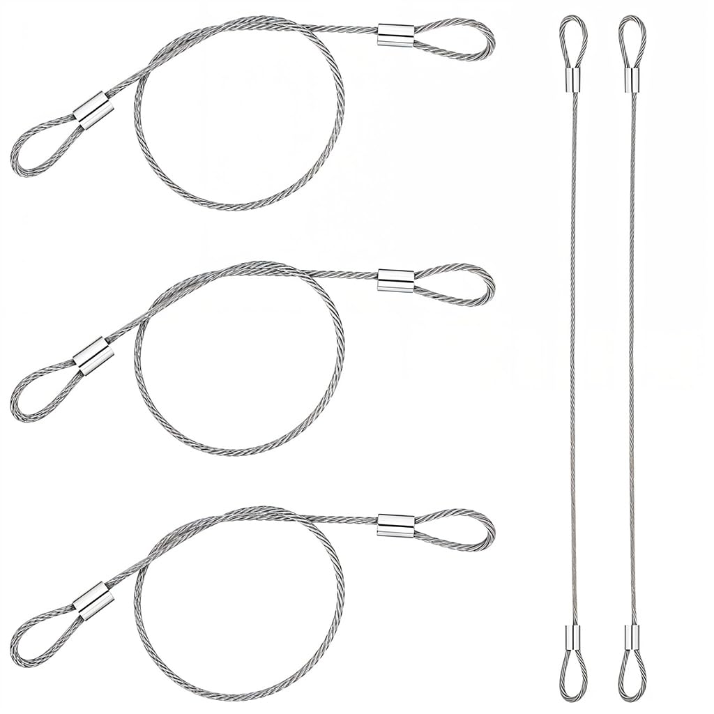 HASTHIP Hanging Pots Wire Ropes for Plants featuring Loop-Ended Design and 3.3ft Steel Cables
