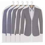 HASTHIP Suit Cover Set for Garment Storage with Zippered Hanging Design 5pcs 60x100cm PEVA | Clear Clothes Protector Bags