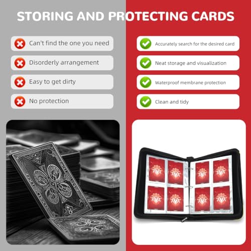 HASTHIP® Poke-mon Cards Binder,400 Pocket Trading Card Album with Zipper,Card Holder Storage Case for Pokemon Game Collection Book Cartoon Print Carrying Bag Gift for Kids