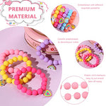 HASTHIP® 6 Pack Beads Bracelet for Girls, Cartoon Charm Best Friend Bracelet for Kids, Cute Candy Color Pendant Bracelets Set Gift