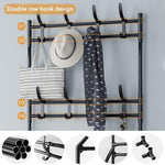 HASTHIP® Bench Garment Rack 4-Tier Metal Shoe Organizer with Coat Hooks,Entryway Shoe Storage Shelf and Hat Stand,Hallway Clothes Rack with 8 Hooks DIY Assembly Multipurpose Rack