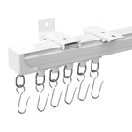 HASTHIP® Retractable Curtain TrackCeiling Mounted Flexible Curtain Rail System, Adjustable Length 33-59 inch, Aluminum Alloy Silent Curtain Rail for Room Dividers, Windows, or Showers