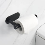 Tissue Paper Holder Self-Adhesive, Premium Thicken SUS304 Stainless Steel Rustproof Adhesive Toilet Roll Holder no Drilling for Bathroom, Kitchen, Washroom (1 Pack, Matte Black)