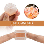 HASTHIP Chair Leg Floor Protectors for Tilting and Vertical Legs 16 pcs with Felt Pads | Transparent TPE Sleeve 3.2x2.2~4.2x3 cm