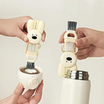 HASTHIP® 4 in 1 Cup Lid Cleaning Brush Set, Multifunctional Bottle Cleaning Brush, Silicone Cup Lid Gap Cleaner(3PCS)
