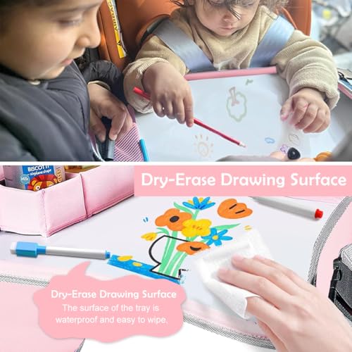 HASTHIP® Easy Painting Desk for Car Kids Seat Kids Painting Desk for Road Trip Car, Foldable Car Tray Safe Seat Tray for Kids, No Painting Pens or Supplies Car Travel Accessories for Long Trips Kids