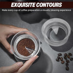HASTHIP® Moka Pot Powder Ring Distributor, 3 Inch Coffee Leveler Tool, Clear Crown Ground Leveling Accessory for 4-6 Cup Moka Pot, Espresso Dosing Funnel Coffee Accessories