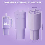 HASTHIP Water Cup Dividers for Stanley Cup 40 oz with Dual Compartments and Straw Lid | Food Grade Silicone Liner