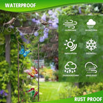 HASTHIP® Garden Climber Support Stand Vintage Iron Bird Bath Bowl 100CM Outside Standing Plant Home Outdoor Decorations Feeder Station Drinking for Balcony 3 PCS