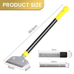 HASTHIP® Blade Scraper Floor and Wall Scraper 23.6 Inches Long Handle Cleaning Scraper with 10Pcs Replacement Razor Blades Heavy Duty Aluminum Alloy Cleaning Scraper for Wall, Glass, Tiles