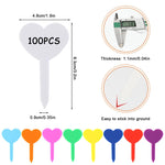 HASTHIP Plant Tags for Garden and Flower Pots featuring 100 1.8 in Heart Shape PP Labels | Colorful and Weatherproof