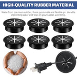 HASTHIP® 6 Pack Desk Cable Grommets 2.36 Inch Round Wire Organizer Port Hole Covers, Plastic Table Cord Management Gasket for Office, Home, Computer Desk, Power Cords, Cable Tidy, Black