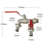HASTHIP 1/2 Inch Dual Outlet Tap, 3-Pack