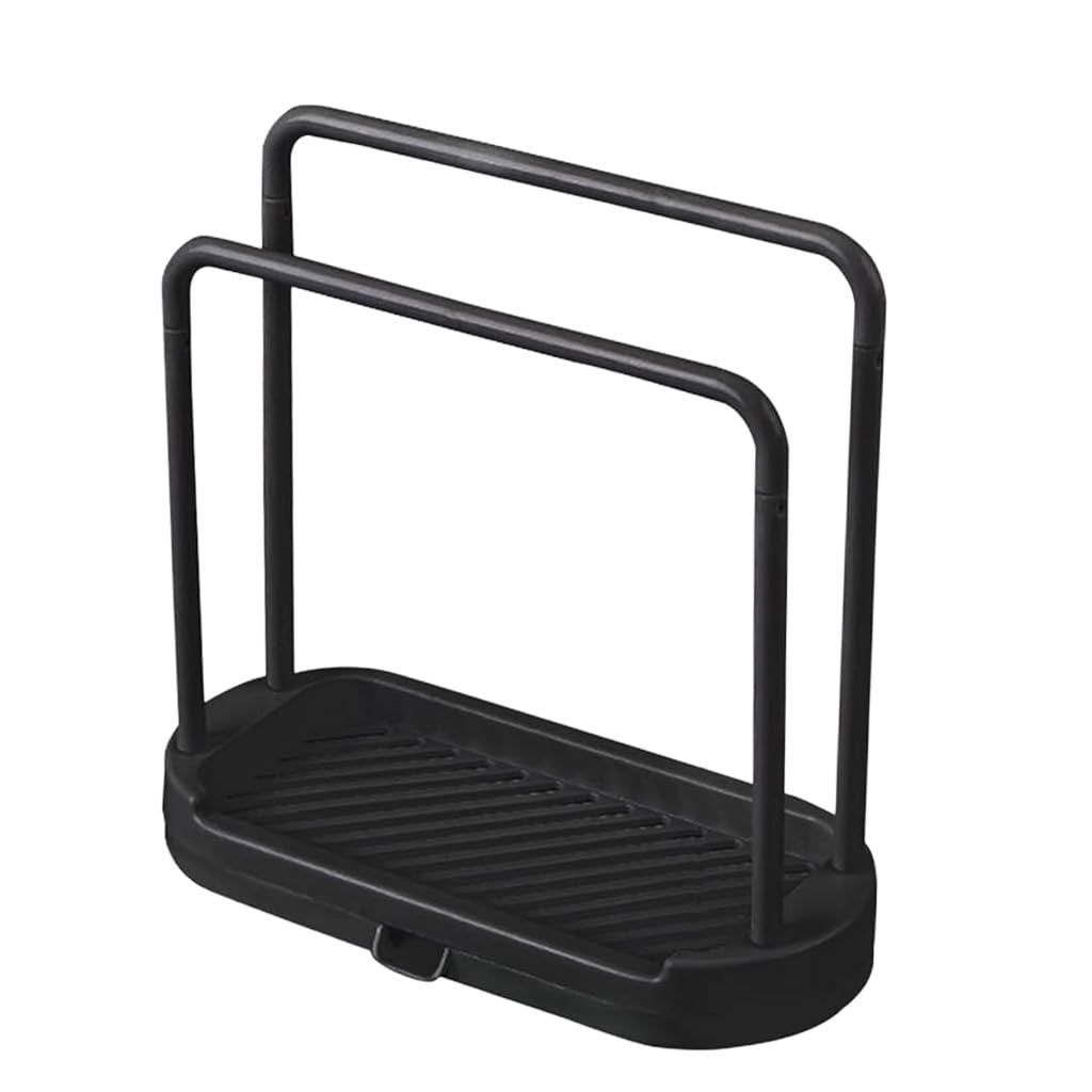 HASTHIP Kitchen Dish Cloth Rack for Countertop Use with Dual Row Design and Removable Drip Tray