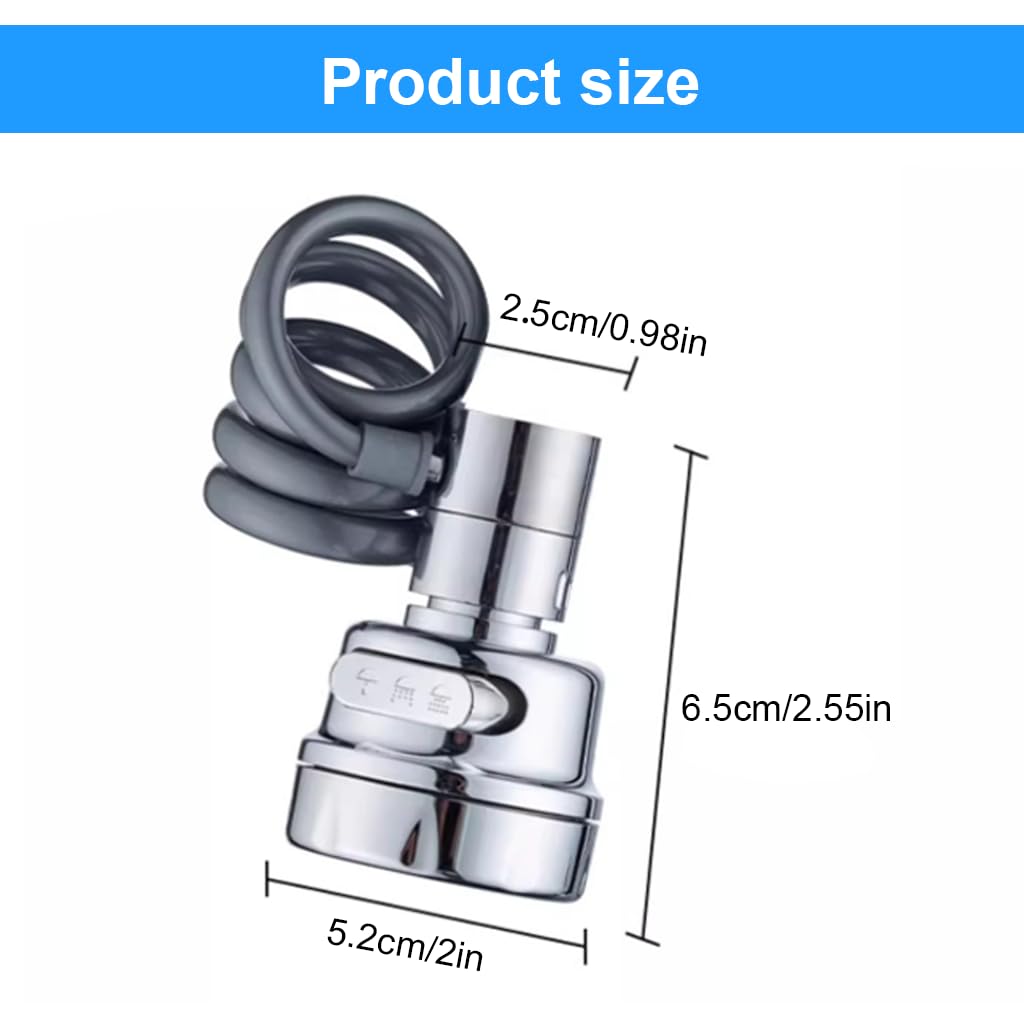 HASTHIP Kitchen Faucet Extender with 360° Rotation and 3 Spray Modes for High Arch Spouts | ABS Hose Extension for Deep Sinks