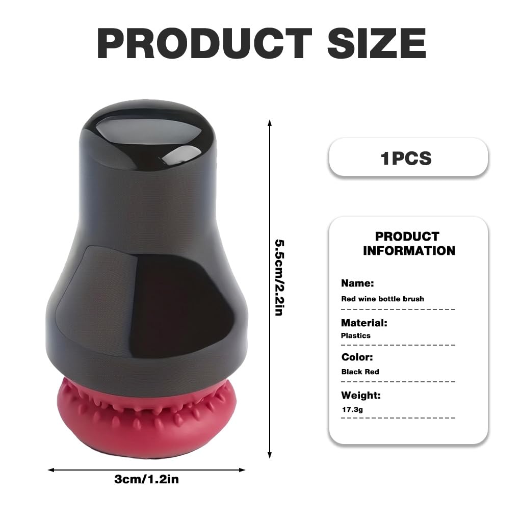 HASTHIP Silicone Bottle Cleaning Brush for Wine Decanters and Vases | Black Interior Wall Cleaner