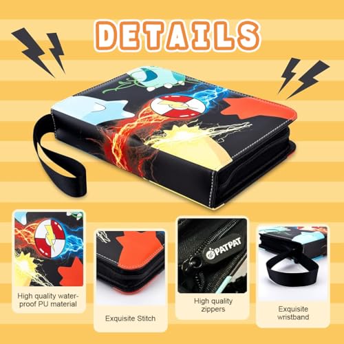 HASTHIP® 400 Pockets Card Binder Compatible with Pokemon,Trading Card Holder Organizer,Game Cards Collection Album Case Storage Binder for Kids Boys Girls TCG CCG Sports Cards Organizer Gift
