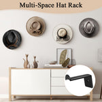 HASTHIP® 8Pcs Wall Coat Hanging Hooks Hat Display Organizer Racks Pre-punched Design, Multipurpose Minimalist Wall Storage Hooks for Hat, Clothes, Bag, with Screw Packs