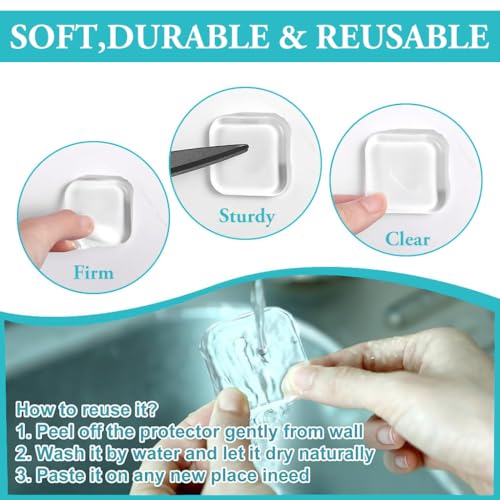 HASTHIP® Silicone Door Stopper Self Adhesive Wall Protector 1.57 Inch Door Knob Stopper Noise Reduction Bumper for Home Office Bathroom Doors