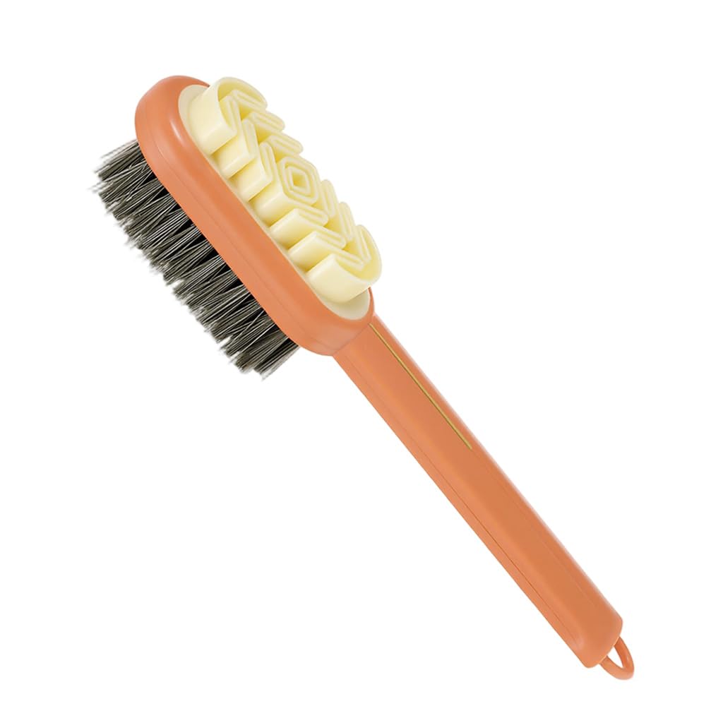 HASTHIP® 2 in 1 Suede Shoe Brush and Eraser, Dual-Sided Cleaner with Soft Bristles & Rubber Eraser for Suede and Nubuck Shoes, Boots, Bags, Jackets Care - Orange
