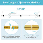 HASTHIP Curtain Rod for Windows 32–84 Inch with Splice Nut Connection | Golden 2PCS Set