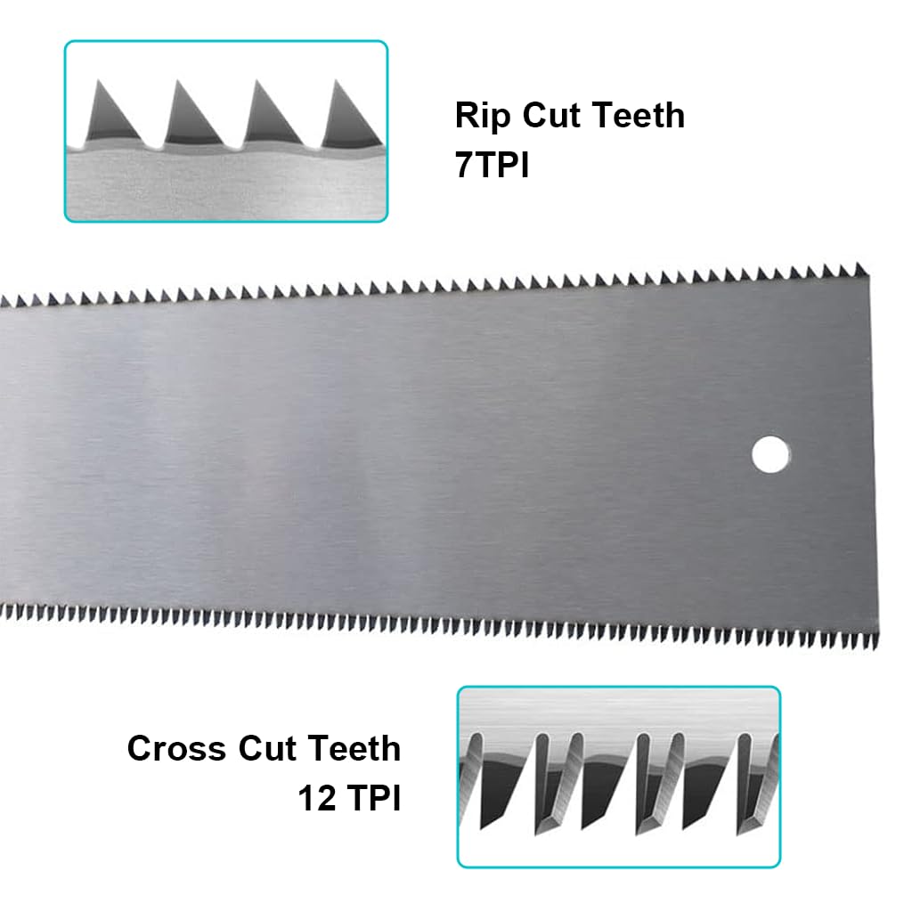 HASTHIP Hand Saw for Woodworking with 65cm SK5 Blade and Double Sided Serrated Teeth | Detachable Anti Slip Handle