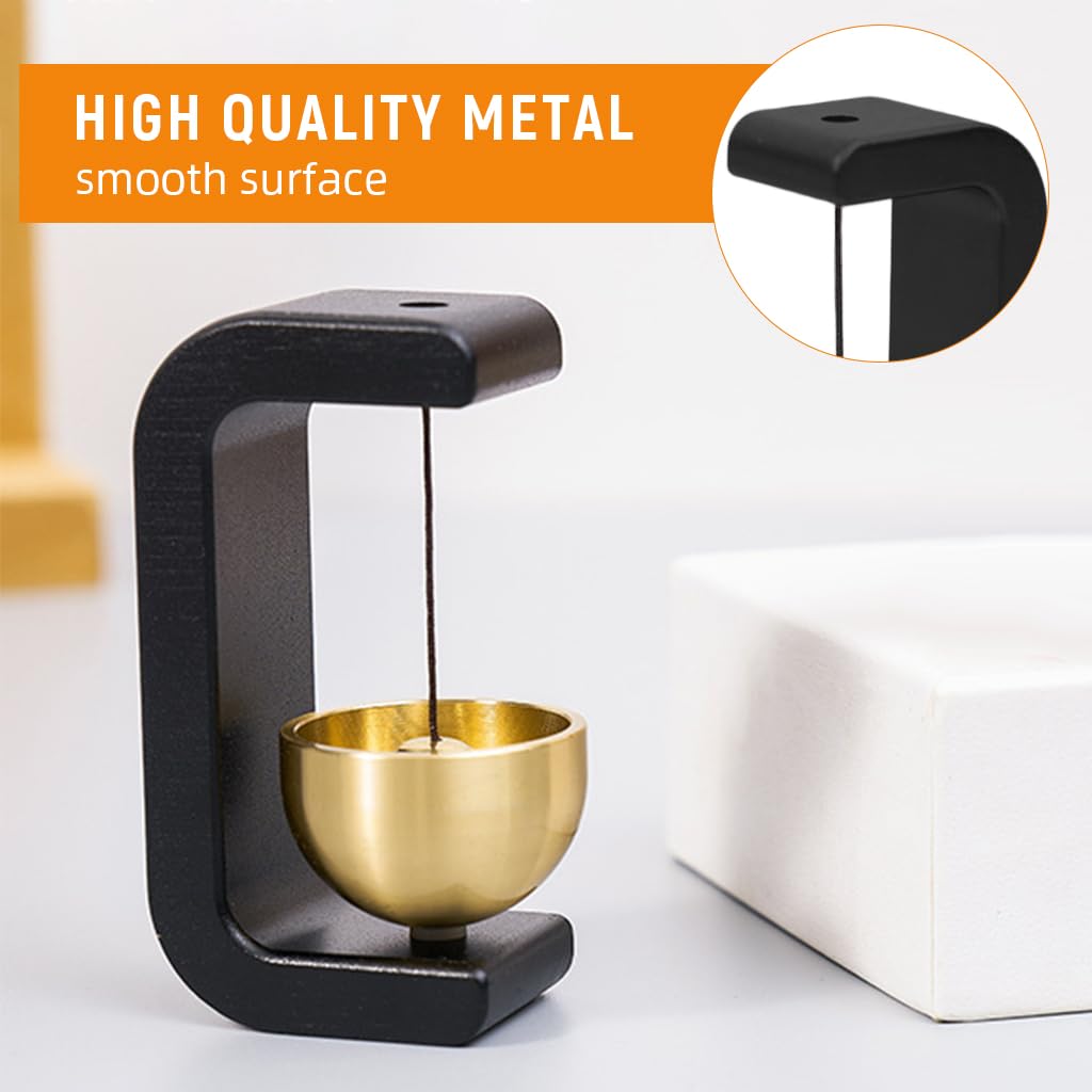 HASTHIP Metal Door Bell for Home or Shop with Magnetic Mount and Brass Chime | Black
