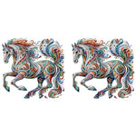 HASTHIP® 5D Diamond Painting Kit Three-Dimensional Aesthetic Dazzling Home Decor DIY Art with Accessories and Tools 12X12 Inches Horse 2PCS