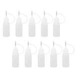 HASTHIP® 10 Pzs Botellas Aplicadoras con Punta de Aguja de Precisión 10ml,Botellas Pegamento PE para Manualidades,Pintura Acrílica Papel Tinta y Bricolaje Líquido