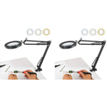 HASTHIP Desk LED Magnifier for Repairing and Reading with 15X Lens and Flexible Arm | 3-Color USB Lamp
