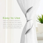 HASTHIP Curtain Tiebacks for Living Room and Bedroom with Strong Magnet 48cm Grey | Woven Polyester Design